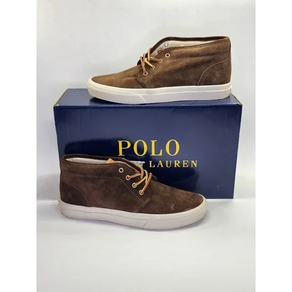 Polo Ralph Lauren Keaton Suede Chukka Boots Size 10.5D Brown Lace Up Casual - Picture 1 of 13